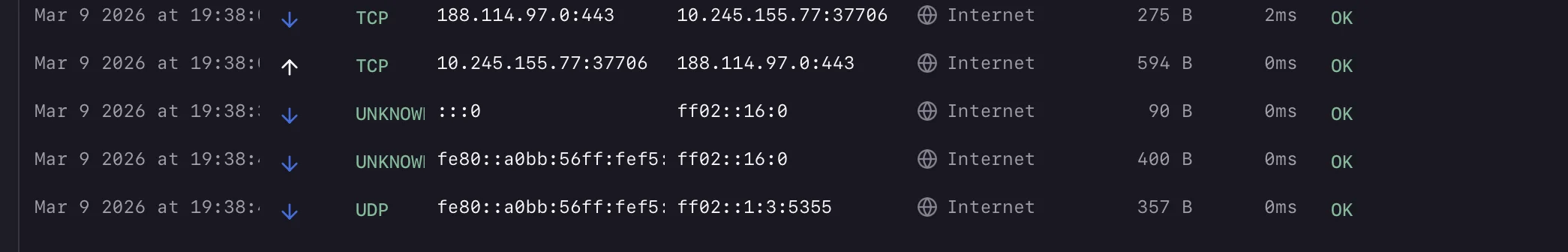 Little Snitch Network Monitor zeigt Verbindungen